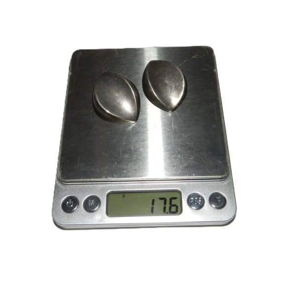 Vintage Bayanihan Sterling Silver Clip On Earrings Abstract Hollow 17.6 G Signed - Picture 3 of 10